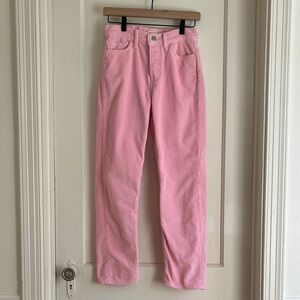 Levi’s Wedgie Straight Bubblegum Pink Corduroy Pants 26 100% Cotton